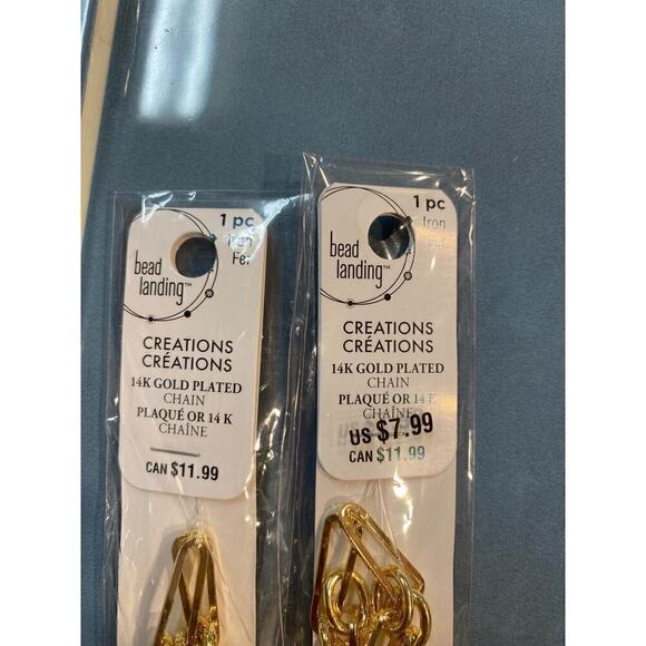 Qty 2. 14 K Gold Plated chains. 24” chains. Arts & Crafts - Picture 1 of 4